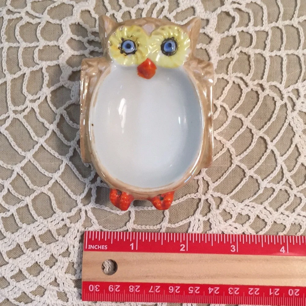 Vintage Lustreware Owl Trinket Dish Japan - Picture 11 of 12